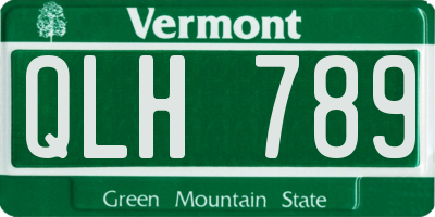 VT license plate QLH789