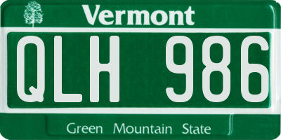 VT license plate QLH986