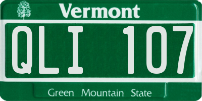 VT license plate QLI107