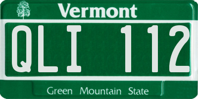 VT license plate QLI112
