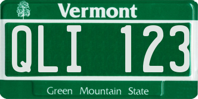 VT license plate QLI123