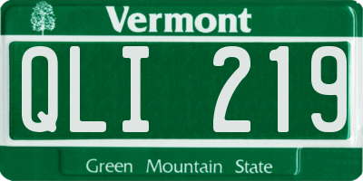 VT license plate QLI219