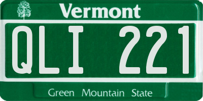 VT license plate QLI221