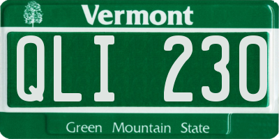 VT license plate QLI230