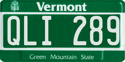 VT license plate QLI289
