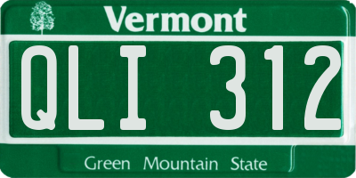 VT license plate QLI312