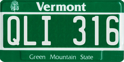 VT license plate QLI316