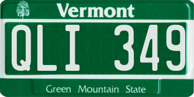 VT license plate QLI349