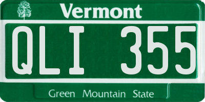 VT license plate QLI355