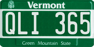 VT license plate QLI365