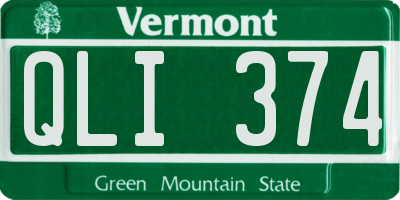 VT license plate QLI374