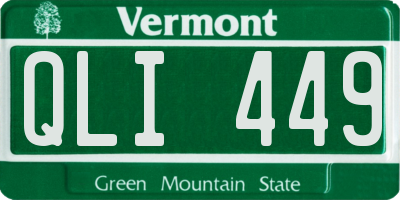 VT license plate QLI449