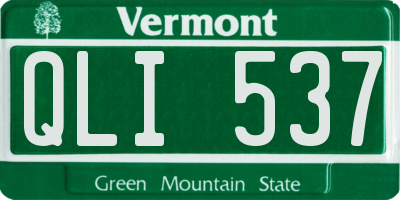 VT license plate QLI537