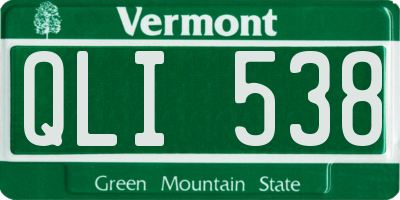 VT license plate QLI538