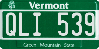 VT license plate QLI539