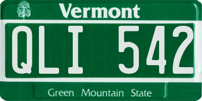 VT license plate QLI542