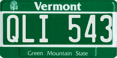 VT license plate QLI543