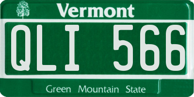 VT license plate QLI566