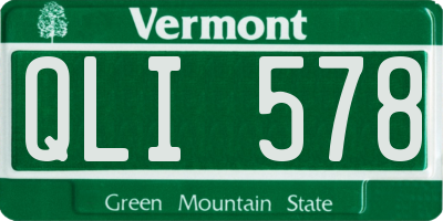 VT license plate QLI578