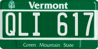 VT license plate QLI617