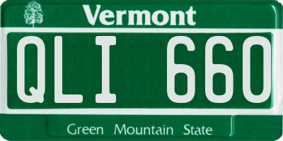 VT license plate QLI660