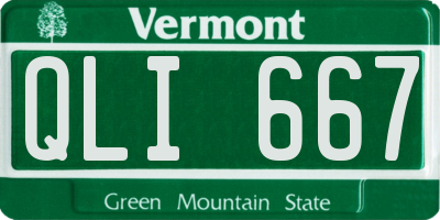 VT license plate QLI667