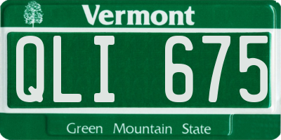 VT license plate QLI675