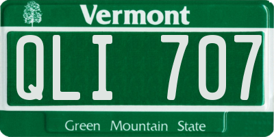 VT license plate QLI707