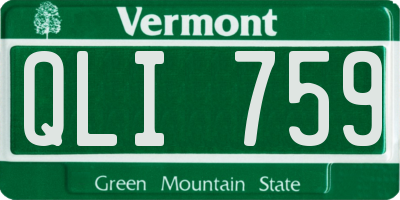 VT license plate QLI759