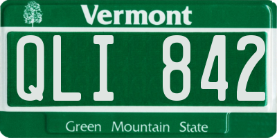 VT license plate QLI842