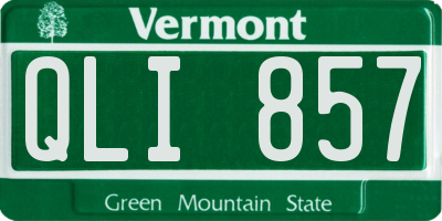 VT license plate QLI857