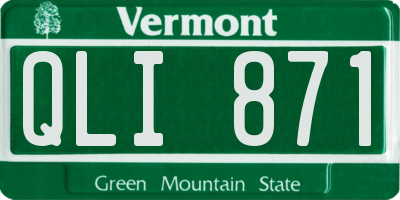 VT license plate QLI871