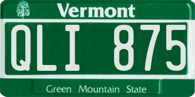 VT license plate QLI875