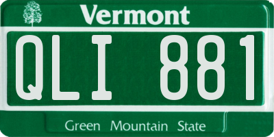 VT license plate QLI881