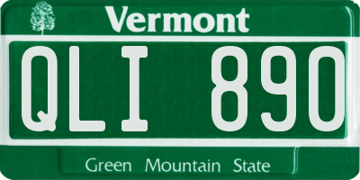VT license plate QLI890