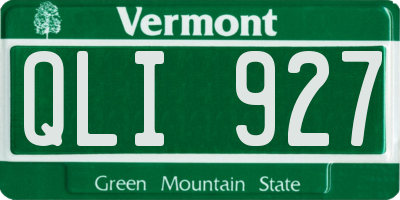 VT license plate QLI927