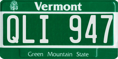VT license plate QLI947