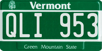 VT license plate QLI953