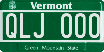 VT license plate QLJ000