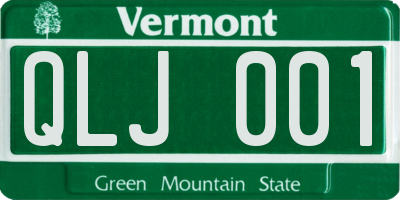 VT license plate QLJ001