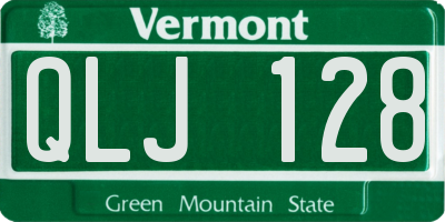 VT license plate QLJ128