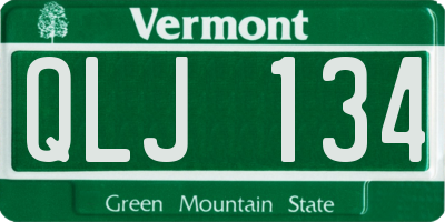 VT license plate QLJ134