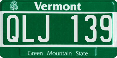 VT license plate QLJ139