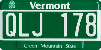 VT license plate QLJ178