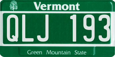 VT license plate QLJ193