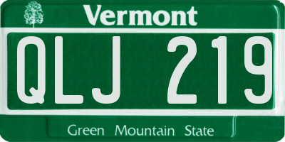 VT license plate QLJ219