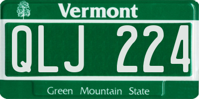 VT license plate QLJ224