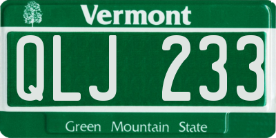 VT license plate QLJ233