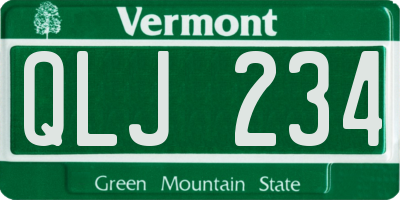 VT license plate QLJ234
