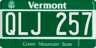 VT license plate QLJ257